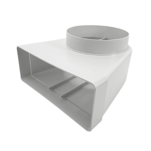 Flachkanal Bogen Umlenkbogen in 220 x 90 mm auf 150 mm rund